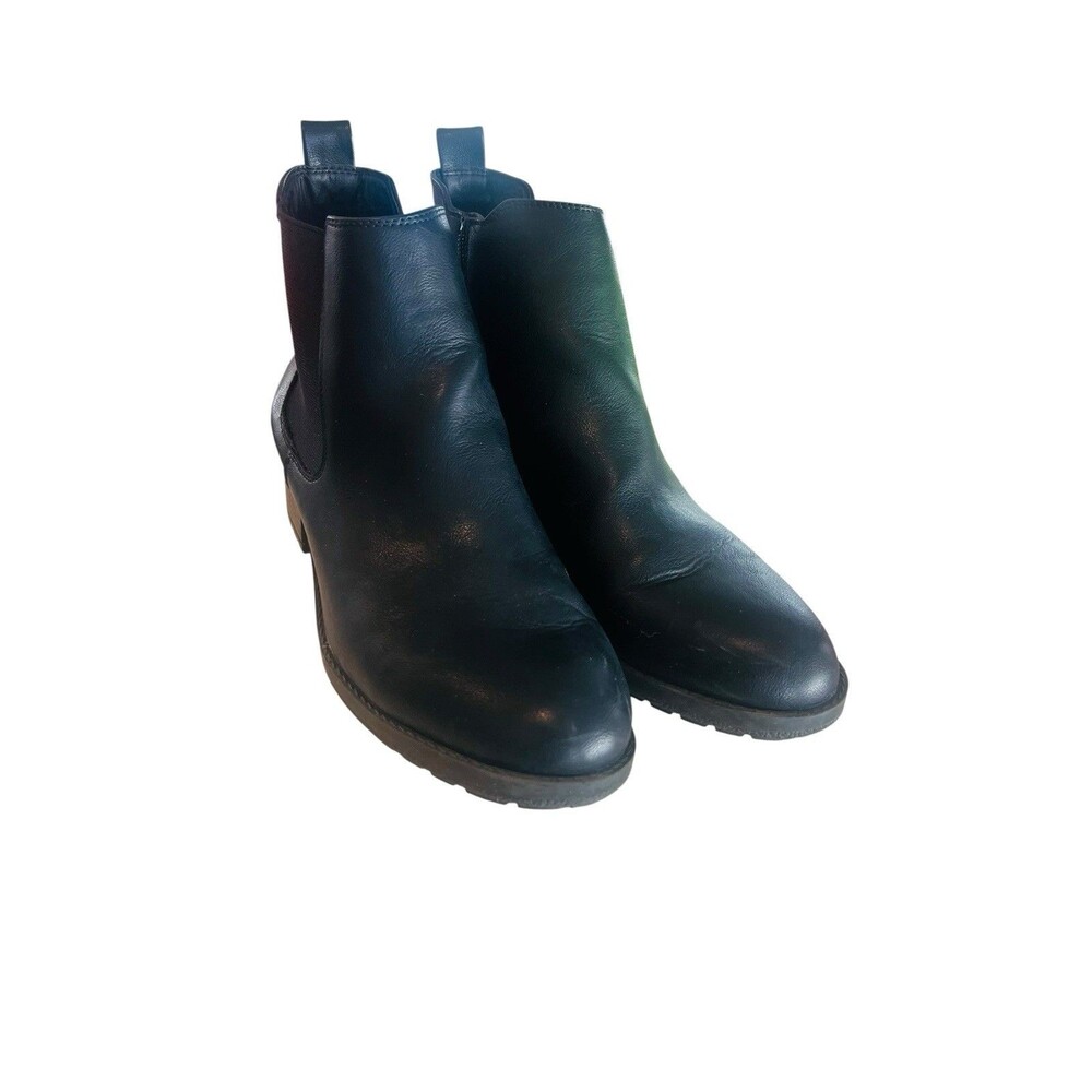 Style & Co GladyyP Black Chelsea Ankle Boots Women’s Size 9M Lug Sole Booties